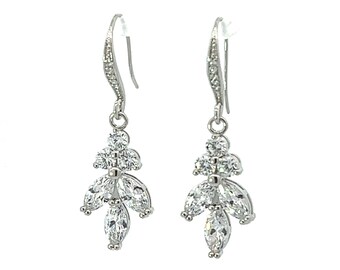 Crystal bridal earrings - wedding jewelry for brides - marquis stones