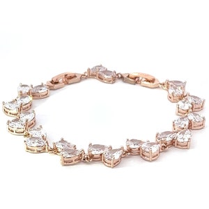 Mini rose gold tennis bracelet - bridal bracelet