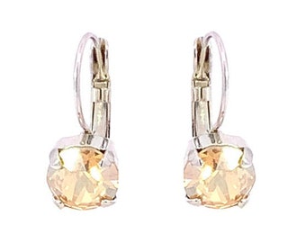 Golden topaz solitaire drop earrings - November birthstone