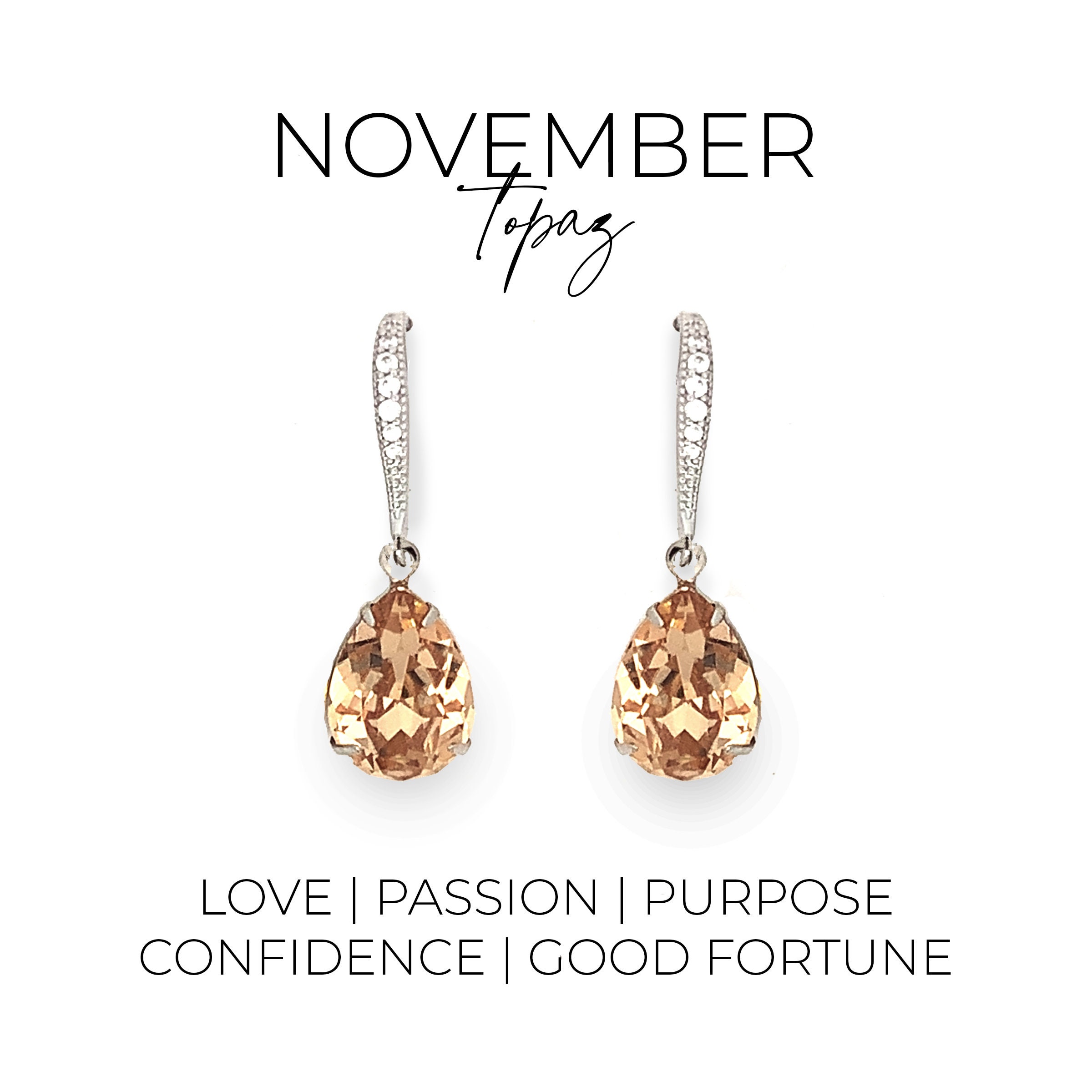 November Birthstone Earrings Etsy