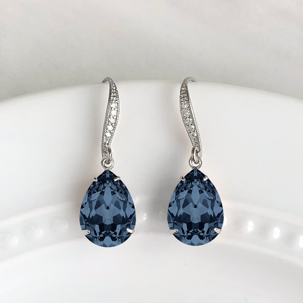 Sapphire earrings - September birthstone - crystal earrings - birthstone earrings - Avery