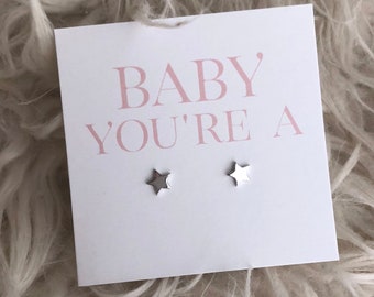 Star stud earrings - sterling silver