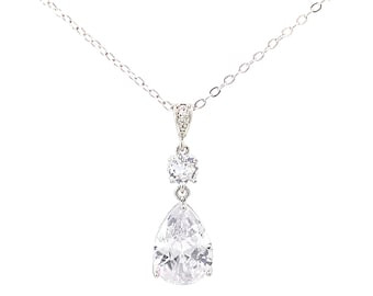 Crystal teardrop bridal necklace - Leilani necklace