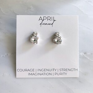 Created diamond stud earrings - minimalist jewelry - April birthstone - crystal earrings - Sophia earrings