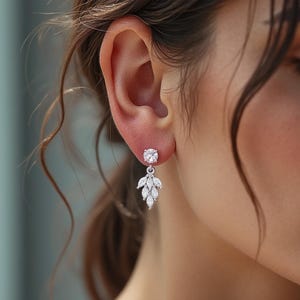 Blätterige Brautohrringe - Hochzeitsschmuck für Bräute