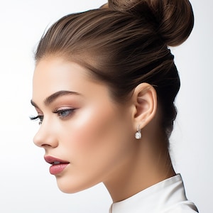 Simple crystal drop earrings - gold, silver or rose gold bridesmaid earrings