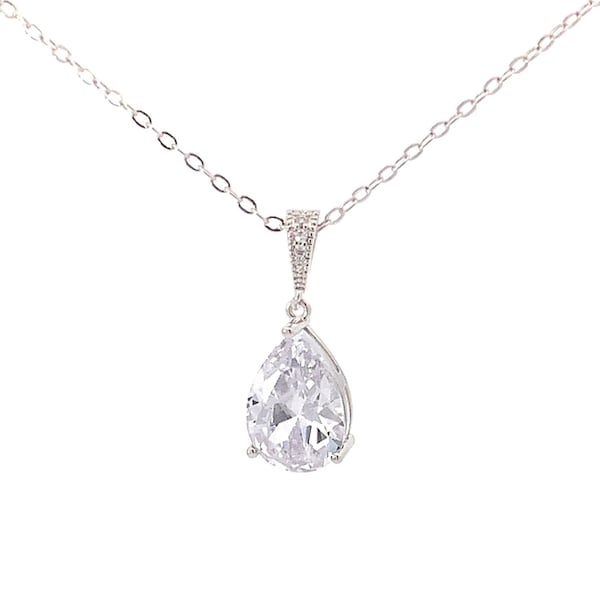 April birthstone necklace - diamond birthstone pendant - gift necklace - Avery necklace