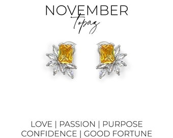 November birthstone earrings - Topaz studs