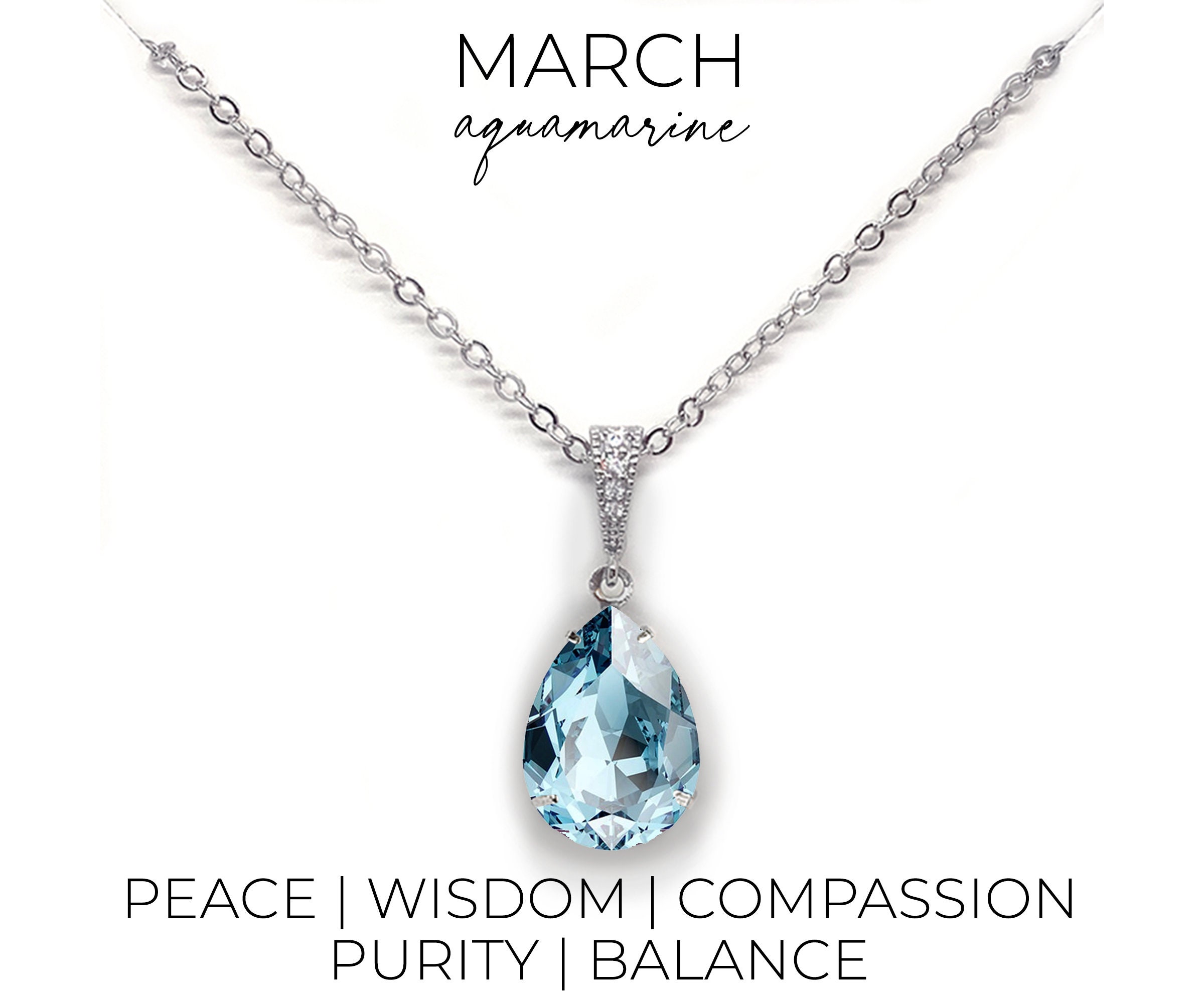 March birthstone necklace March birthstone necklace