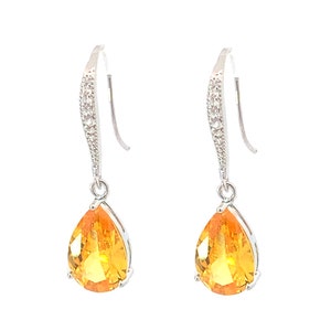Yellow topaz earrings - November birthstone earrings - crystal earrings
