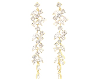 Chandelier bridal earrings - crystal earrings for brides