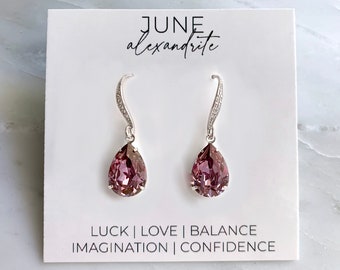Alexandrite earrings - June birthstone - crystal earrings - birthstone earrings - birthday gift - Avery