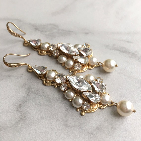 Wedding earrings chandelier | Etsy
