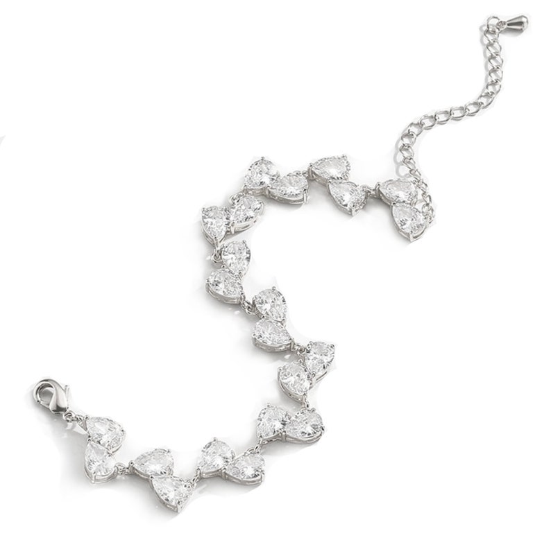 Ensemble de bijoux de mariée en forme de larme boucles d'oreilles, collier, bracelet image 5