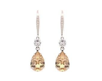 Golden Topaz earrings - November birthstone - crystal earrings - birthstone earrings