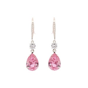 Pink tourmaline earrings - October birthstone - crystal earrings - birthstone earrings