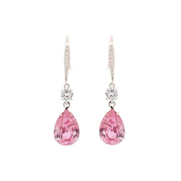 Pink tourmaline earrings - October birthstone - crystal earrings - birthstone earrings