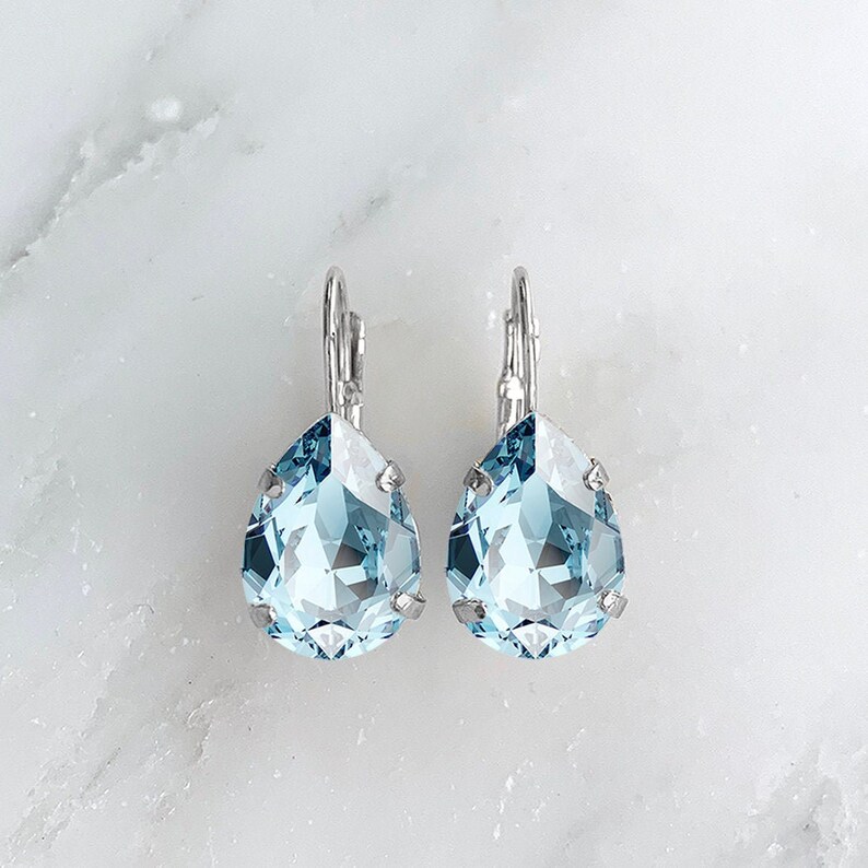 Aquamarine bridesmaid earrings gold teardrop earrings dewdrop earrings