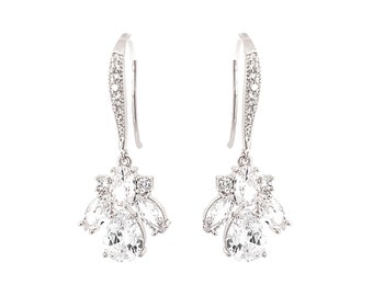Crystal bridal earrings - dainty drops - Sloane