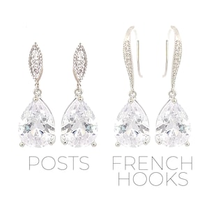 Teardrop bridal earrings - wedding jewelry for brides - Avery image 2