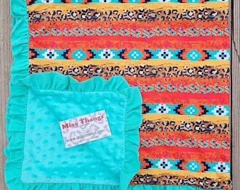 Western Mexican Baby Blanket, Western Punchy Stuff, Western Nursery Items, Cowgirls Aztec Blanket, Swaddle Boho Bedding, Children Boutique