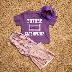 Western Shirts For Girls, Future Gate Opener For Boys, Baby Girls Stuff, Babies Western Rodeo Wear, Western Baby, Country Future Gate Tee image 5