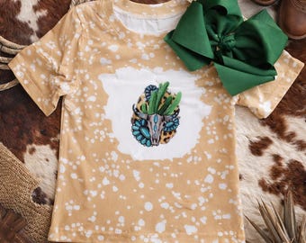ウエスタンカウスカルガールズシャツ | ボヘミアンウエスタンキッズTシャツ | 女の子用牛革ウエスタン衣装 | 素朴なウエスタンブティックトップス | ファームガールシャツ