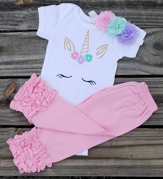 Girls Unicorn Unicorns Western Birthday Outfit, Unicorn Western