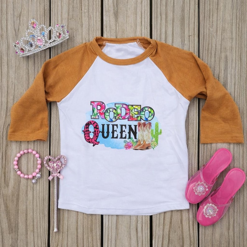 Rodeo Queen Shirt for Girls | Western Princess Raglan Top | Cowgirl ...
