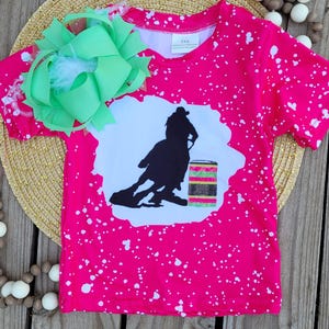 Camiseta de carreras de barriles para jóvenes, ropa para caballos para niñas, camiseta de leopardo con flores para caballos, camiseta Western Ranch, camiseta Turn and Burn, camiseta Barrel Racer Horses