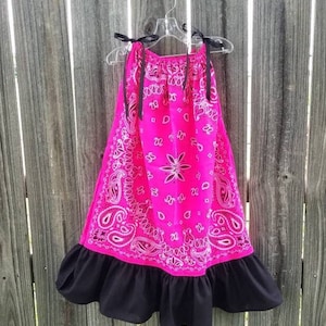 Girls Easter Day Western Bandana Dress, Toddler Girls Pink Twirl Birthday Sets, Western Youth Rodeo Outfits, Pink Paisley Pageant Wear