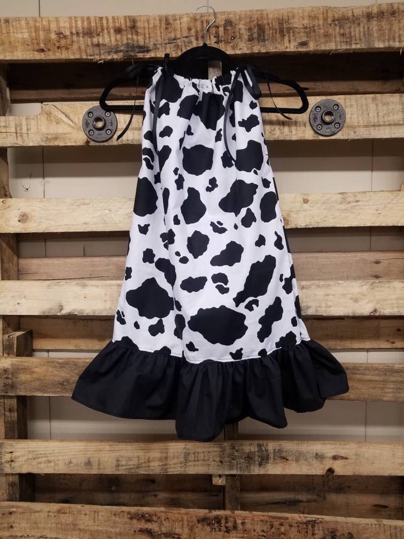Cow Print Clothing Black Cow Print Dress Western Country Cow Etsy