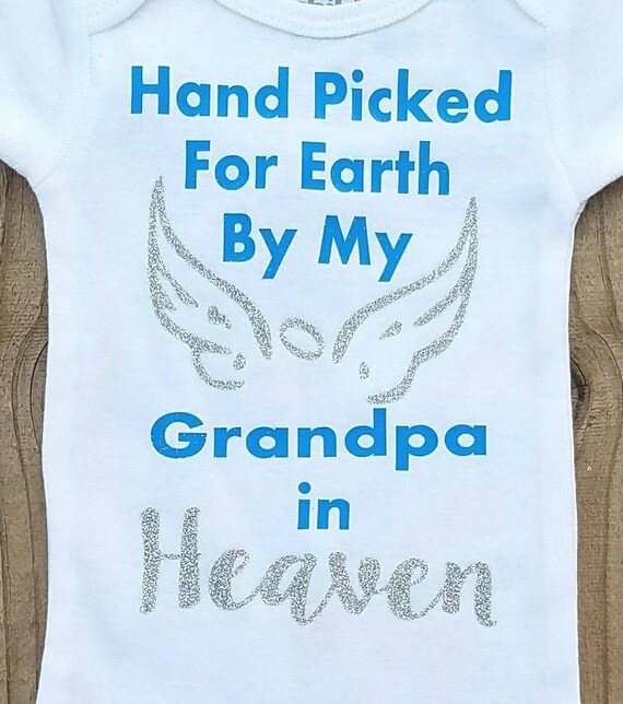 Seleccionado para Tierra Abuelo Ángel bebé bordados T-shirt regalo el cielo Alas