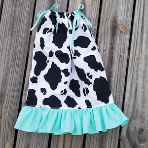 Babykostuum koeprint, mintgroen koekostuum peuter, western rodeokleding, outfits koe dierenprints, 12 18 2T 3T 4T 5T 6T 7T 8 9 jeugdjurk