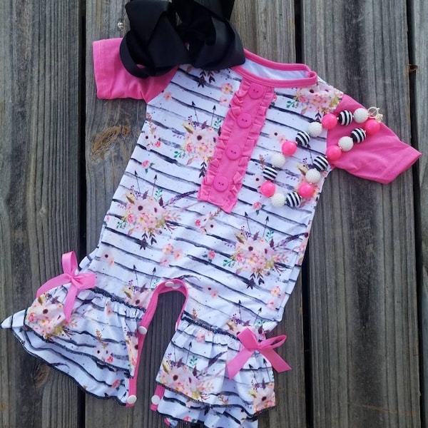 Western Baby Girls Romper, Ruffle Bell Bottom Rompers, Cowgirls Rodeo Wear, Western Pageant Wear, Baby Shower Gifts, Western Rodeo Wear Baby