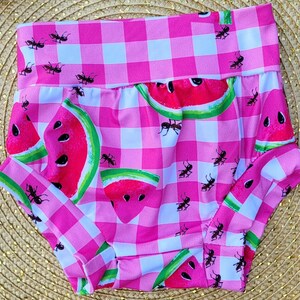 High Waisted Bummies, Baby Bummies, Baby Girls Watermelon Bummies, Toddler Watermelon Shorties, High Waisted 1st Birthday Wear, Coming Home