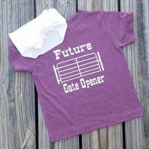 Camiseta Future Gate Opener, ropa occidental para niños, ropa vintage de campo, ropa sureña de rodeo para bebés, camiseta gráfica divertida de vaquera, vaca trabajadora