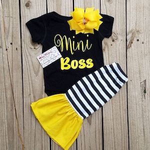 Mini Boss Shirt, Western Girls Outfits, I&#39;m The Boss Bell Bottom Flare Set, Baby Boss Striped Bell Bottoms Flare Pants, Girls Boss Babe