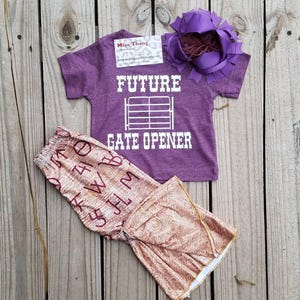 Future Gate Opener Shirt, Southern Bell Bottoms, Western Baby Clothing, Toddler Babies Rodeo Apparel, Farm Life Kids, Girls Western Clothing