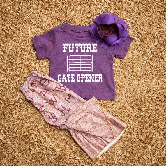 Western Shirts For Girls, Future Gate Opener For Boys, Baby Girls Stuff, Babies Western Rodeo Wear, Western Baby, Country Future Gate Tee