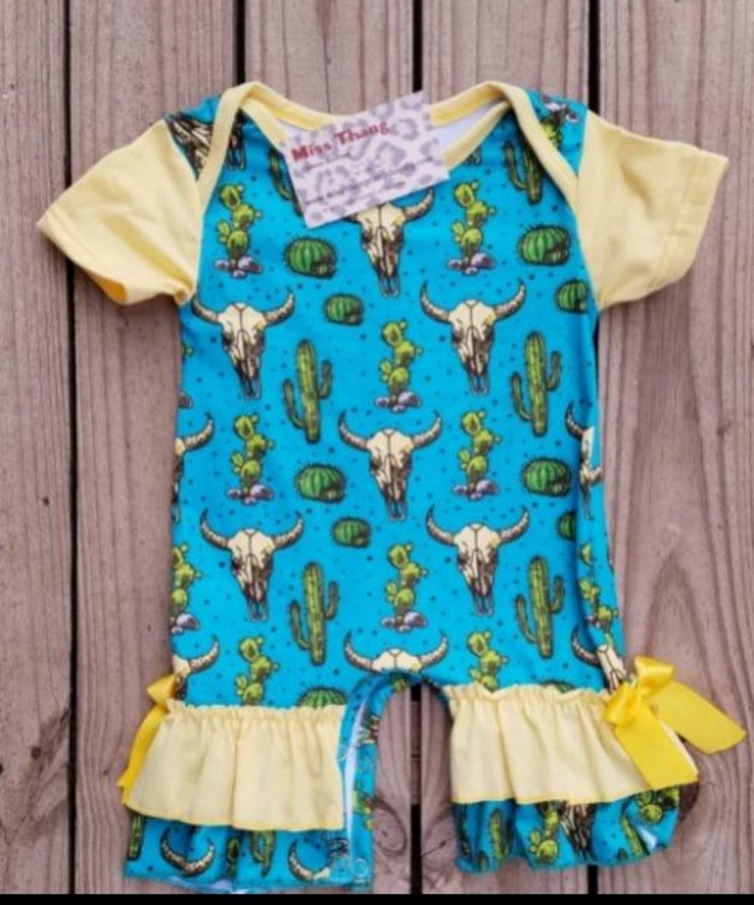Western Romper Baby Girls Rodeo Leo 