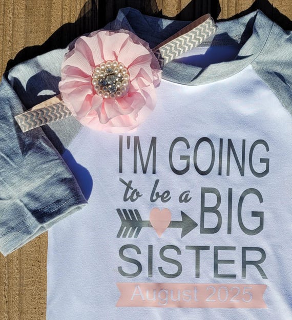 2025 Baby Pregnancy Announcement, Personalized Big Sister Shirt