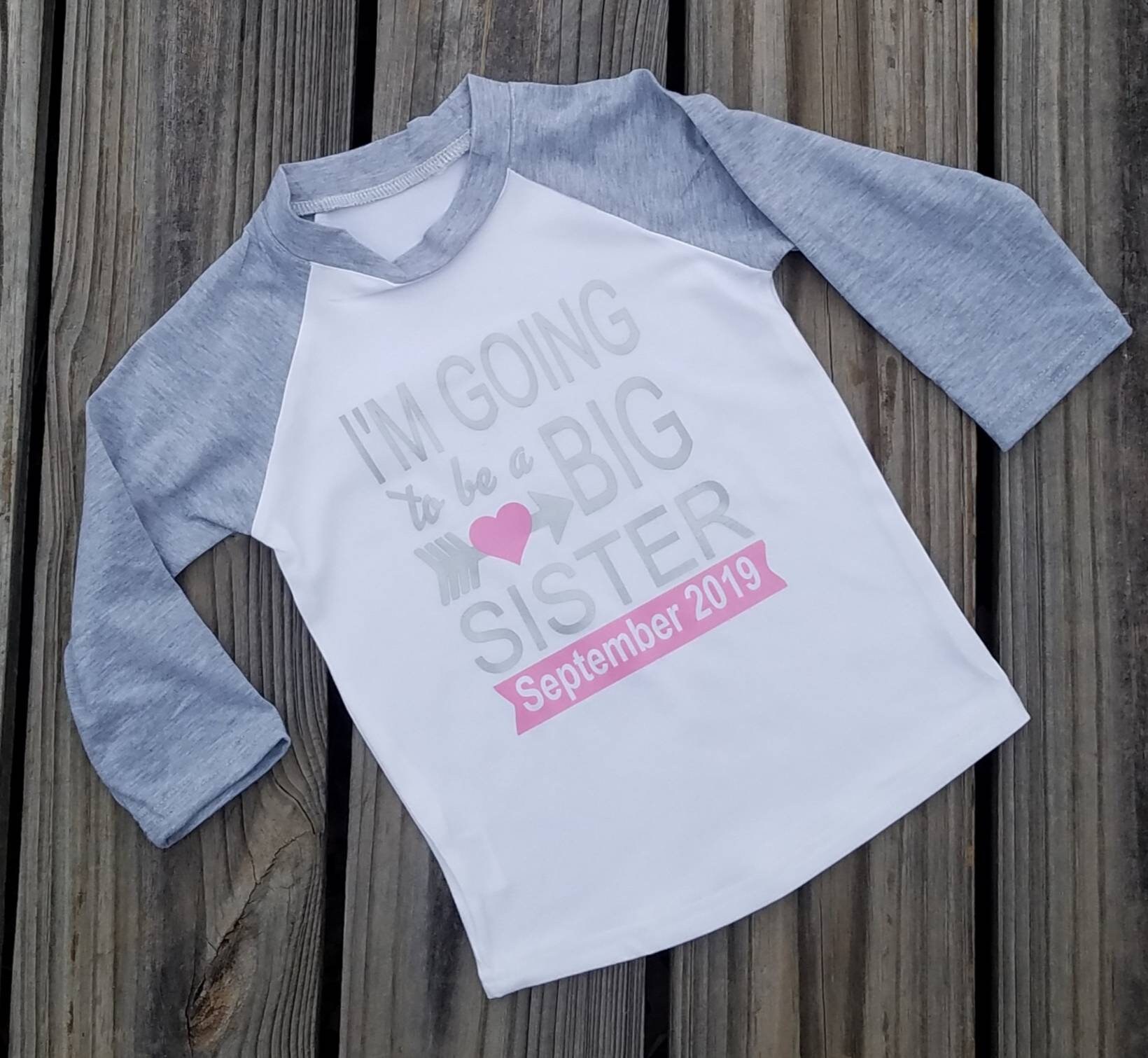 Voy a ser una camisa de hermana mayor anuncio de embarazo de Etsy