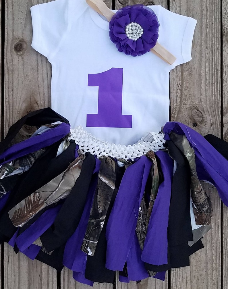 Camo Print First Birthday Girl Outfit Camo Material Tutu Etsy