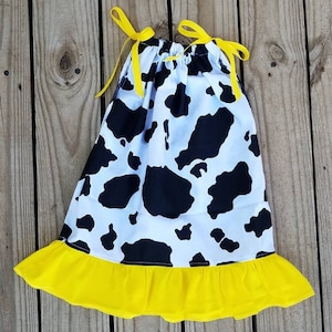 Cow Print Baby Girl Dresses, Cow Print Birthday Outfit, Cow Print Toddler Clothing, 1 2 3 4 Year Birthdays