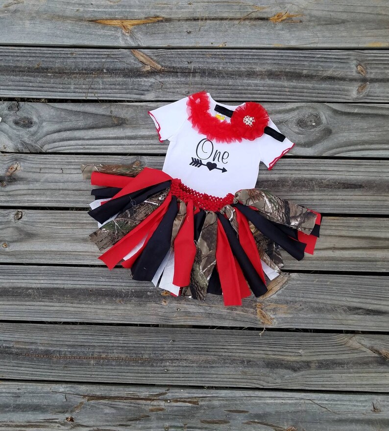 Camo Print First Birthday Girl Outfit Camo Material Tutu Etsy