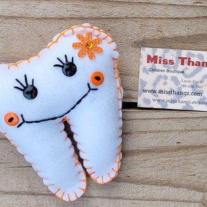 Tooth Fairy Bags, Tooth Pillow Pouches, Orange Teeth Girls or Boys, First Lost Tooth Needs, Dentist Gifts, Tooth Fairy Coin Purse