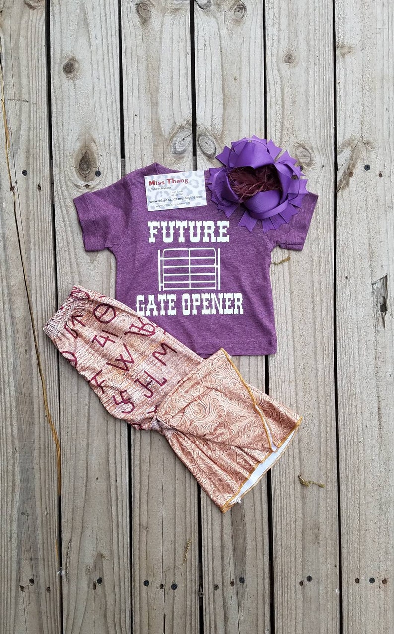 Future Gate Opener Shirt, Southern Bell Bottoms, Western Baby Clothing, Toddler Babies Rodeo Apparel, Farm Life Kids, Girls Western Clothing 