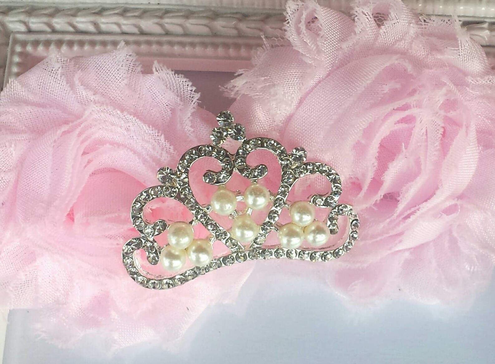 Pink Baby Tiara Crown, Tiara Baby, 1st Birthday Crown Baby, Silver