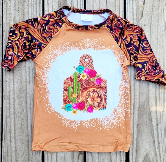 Cactus Bleached Graphic Shirt, Toddler Cactus Tee, Western Southern Baby  Outfit Wear, Cute Ear Tag Tshirt, Rodeo Cowgirl Fiesta Boho Apparel
